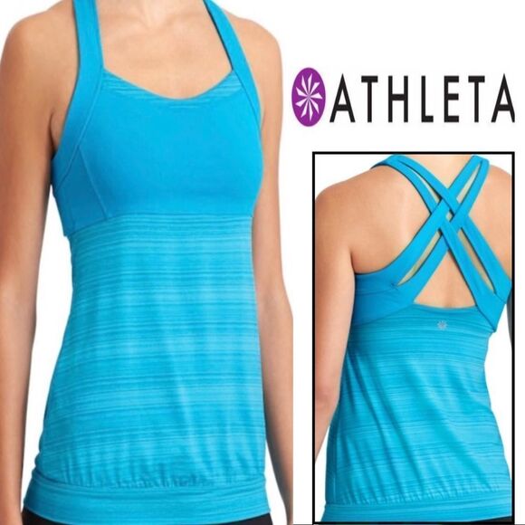 Athleta Stride Crunch and Punch Bra Tank (Blue) - Picture 1 of 11